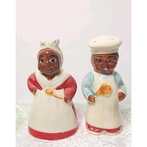 Vintage Hand-Painted Porcelain Ceramic Figurines of Male and Female Chefs
